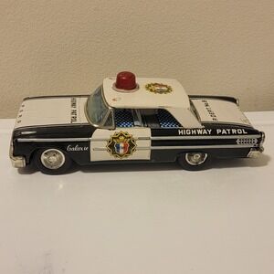 Vintage ASC Ford Galaxie Tin Highway Patrol‎ Car Japan NO Remote Control READ